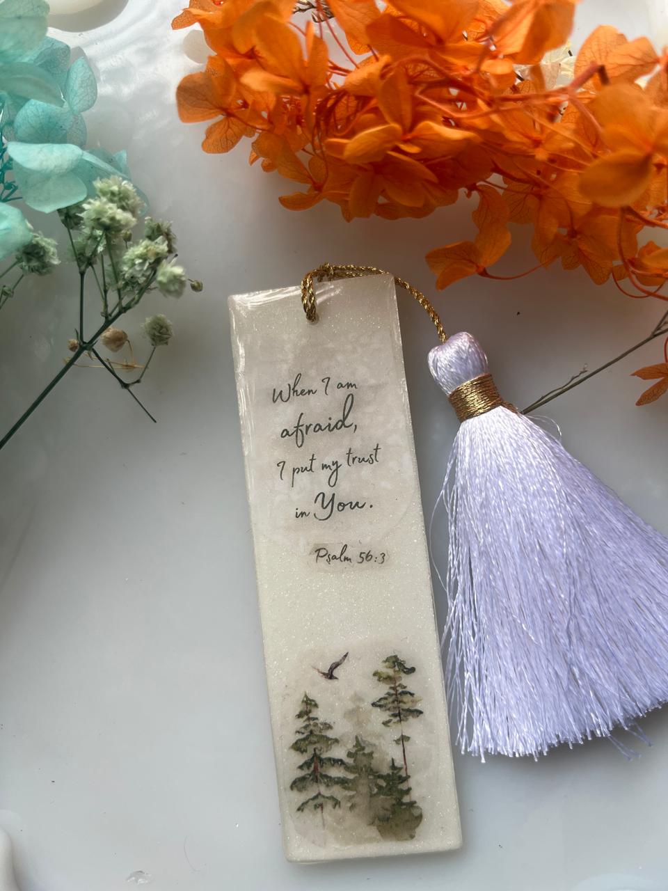 Resin Bookmark with Motivational Quote & Tassel | Handmade Christian Bookmark | Gift for Book Lovers