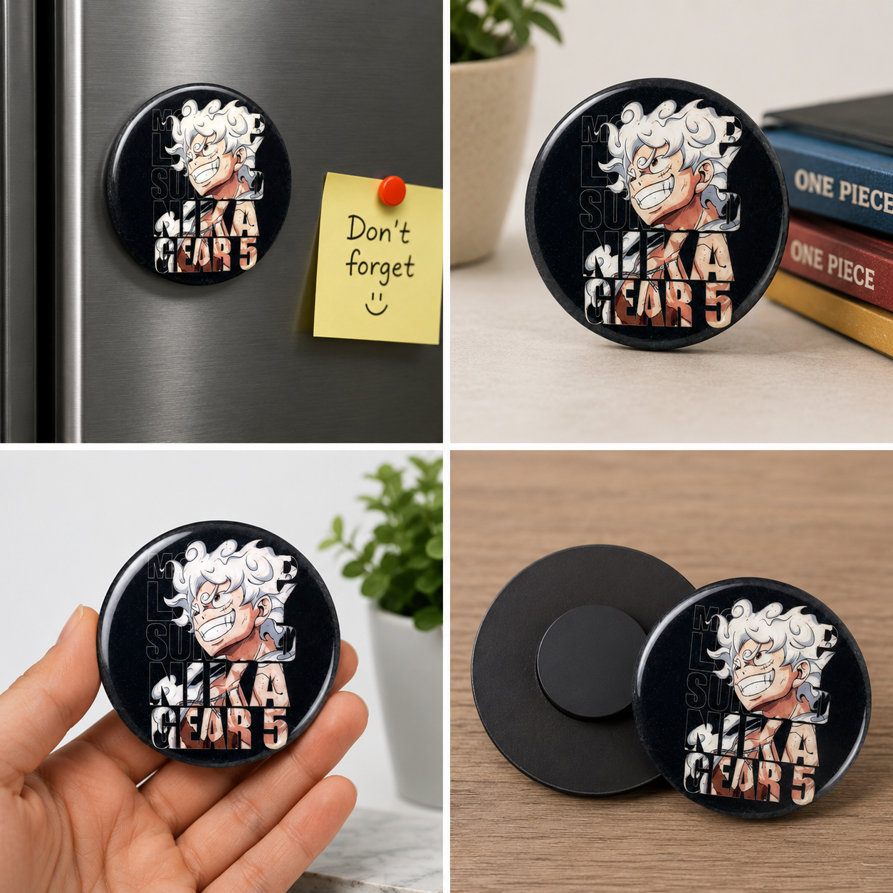 Handmade Anime Resin Fridge Magnet | Premium Glossy Refrigerator Magnet | Decorative Resin Art Magnet for Home, Office & Gifts