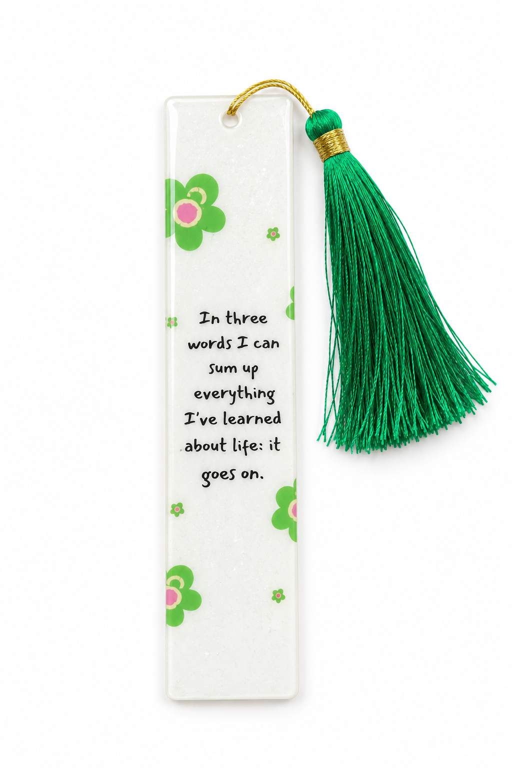 Handmade Resin Bookmark with Silk Tassel | Floral Transparent Bookmark with Inspirational Quote | Elegant Bookmarks for Readers | Gift for Book Lovers